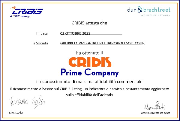 Cribis Prime Company - Commendations - Civitavecchia Port Mooring and Boatmen Group